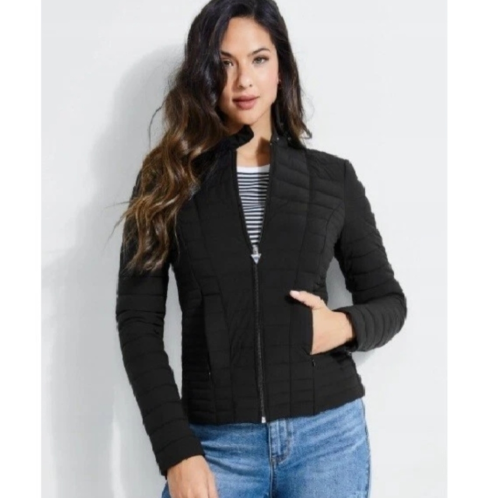 Guess Women's Chic Black Quilted Jacket